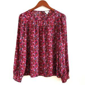 J. Crew Floral Long Sleeve Blouse